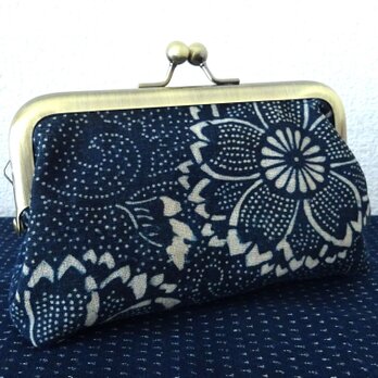 型染木綿を楽しむがま口ポーチ（番外・壱）