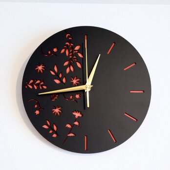 紅花の彩り　ノワール　Mokulab　Motifシリーズ　掛け時計　アンティークの画像