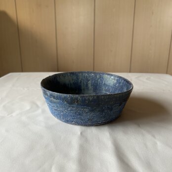 流彩釉16.5cmドラ鉢 青の画像