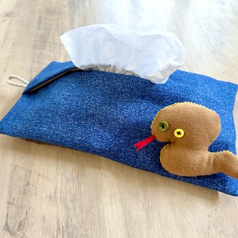 おとぼけへび☆ティッシュケース【cotton linen】の画像