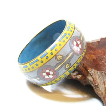 50s Vintage Enamel Flower Design Bangleの画像