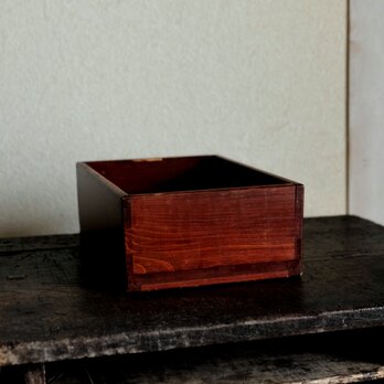 味のあるお品物◆古い骨董の栄え重の木箱　収納などに　古物　古民家　骨董・antiques　拭き漆　明治期 i1の画像