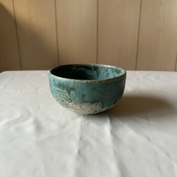 流彩釉丸碗 緑の画像