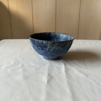 流彩釉碗 青の画像