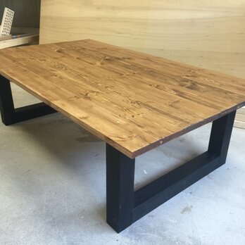 在庫あり　即納　hotaru 男前家具 ローテーブル　リビングテーブル　ダーク　ブラック　天然木　無垢材　人気商品の画像