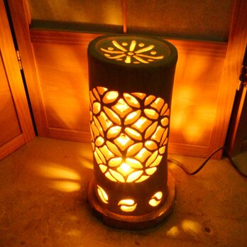 ◆全面彫◆竹灯り・竹あかり・竹灯籠　 ～～ 癒しの灯り ★花火格子★～～の画像