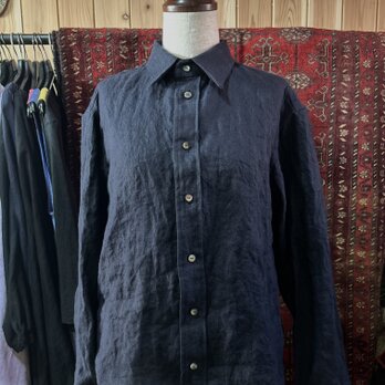 リトアニアリネン　森のブラウス メンズL　ショートタイプ