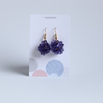 【ピアス又はイヤリング】　花玉－紫－の画像