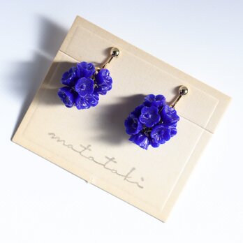 【ピアス又はイヤリング】　花玉－濃青－の画像