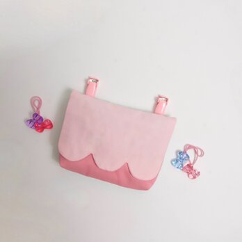 スカラップデザイン 移動ポケット ドールハウスピンク Kidsの画像