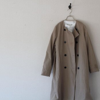 春コート　ダブルボタン　cotton hempの画像