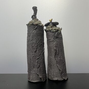 雛　No.54  焼締&灰志野釉　中の画像