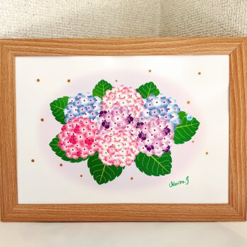 キラキラポスター　紫陽花の画像