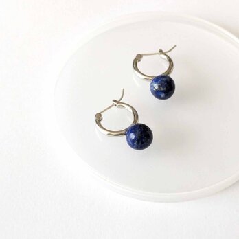 sv925ピアス[Lapis lazuli ball/Silver]の画像