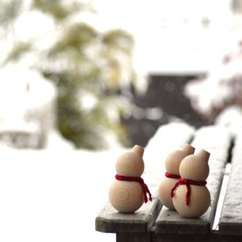 【※可愛い置物・木の雪だるま】の画像