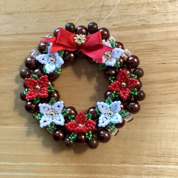 ☆クリスマス☆花柄のリースの画像