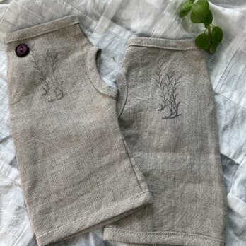 リネンの日除け手袋　Mの画像