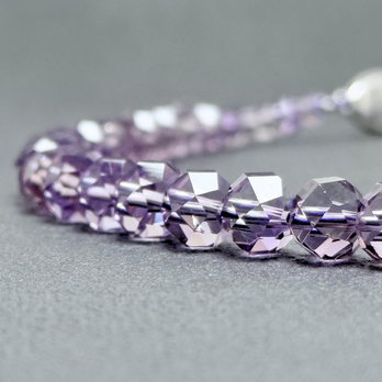 ラス1 名工品  sv925 PAT アメジスト/紫水晶  シルバー 天然石ネックレス - 一連 32面 竹紅紫の画像