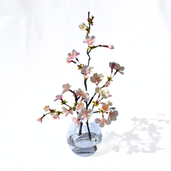 桜の一輪挿し《淡雪》27㎝｜枯れないアーティシャルフラワー（造花）｜本物みたいな水の画像