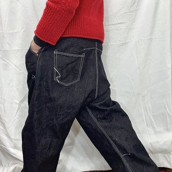 ゆったりサルエルNo.101 濃いデニムver.の画像