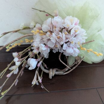 インテリアｽﾜｯｸﾞ糸桜とミモザ Ｉ29の画像