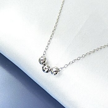 プラチナ製(PT850）ミラーボールボールペンダント ◎金属アレルギー対応サージカルステンレスチェーンとの組み合わせの画像
