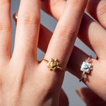 ハートリング❤︎heart chain ring/送料無料の画像