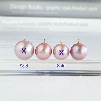 選べる天然淡水 桜ピンク ルベルパールのペンダント＆ネックレス (K14gf）12mm（再販）の画像