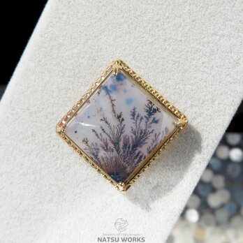 デンドリティック アゲート ブローチ / Dendritic Agate Brass Broochの画像