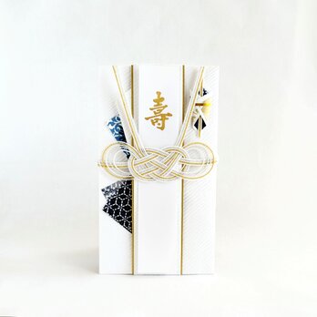 白色の祝儀袋   藍染めの画像