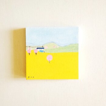 オーダー制作｜穏やかな気持ちになる春の絵｜原画「春の風景」 アートパネル（10㎝×10㎝）※額縁別売りの画像