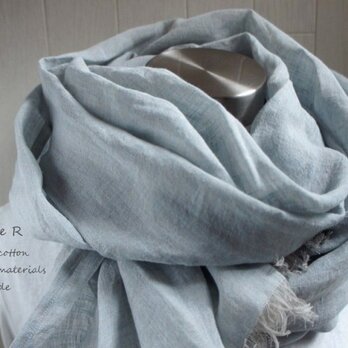 <sold out> 薄手上質リネンのストール　水色