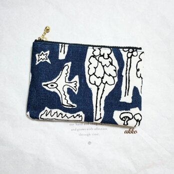 ミナペルホネン minaperhonen forest life ハンドメイド　ミニ　ポーチの画像