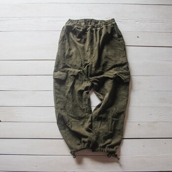canvas baker pants/　草木染めカーゴパンツ/ 海松色の画像