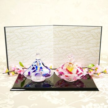 【末広びな】縁起の良いお雛様★扇型★飾りオプション色々ある雛人形（ひな人形）《箱入り・・黒いぬり板付き》の画像