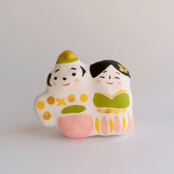張り子　春のひな人形 【若草色】（ヘ）の画像