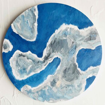 直径30㎝「野生の雲　20252」油彩・原画・アートパネルの画像