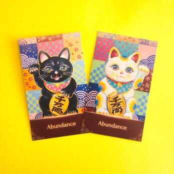 【お守りカード】招き猫 まねきねこ 富 金 縁起 商売繁盛 願望成就 / infinity artist NAOの画像