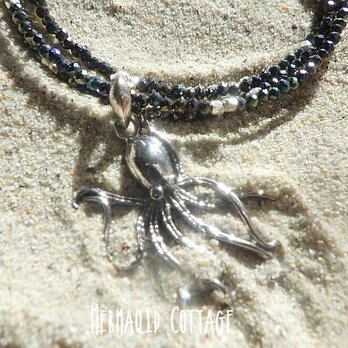 *sv925*Octopus!タコのブラックスピネルネックレスの画像