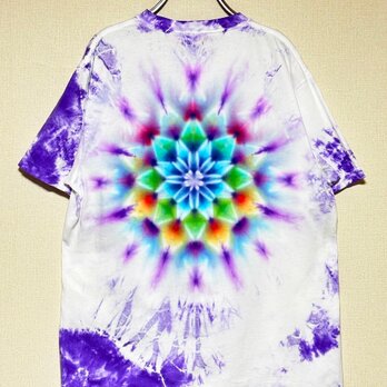 タイダイ Tシャツ Lサイズ 曼荼羅 パープル ムラ染め Hippies Dye HD23-33の画像