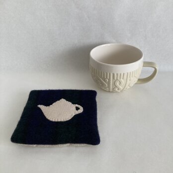 WOOL!tea pot*カップ＆ポットマット*ブラックウォッチフランネルの画像