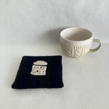 WOOL!EARL GREY*カップ＆ポットマット*ブラックウォッチフランネルの画像