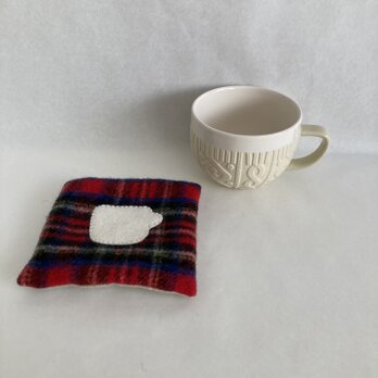 WOOL!mug cup*カップ＆ポットマット*ロイヤルスチュアートフランネルの画像