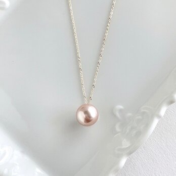 淡水真珠 ペールピンク ルベルパールのペンダント＆ネックレス (K14gf）12mm