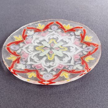 ガラスの小皿　アラベスクの画像