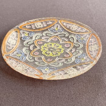 ガラスの小皿　花丸文皿の画像