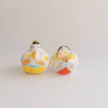 張り子　丸いひな人形　【う】の画像