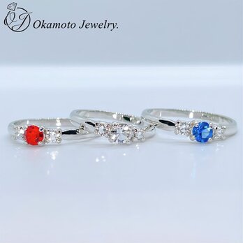 Fashion Crystal Ring.(ピンキーリング可)の画像