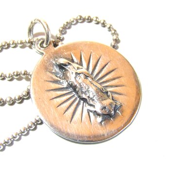 Vintage The Virgin Mary Medai Silver Necklaceの画像
