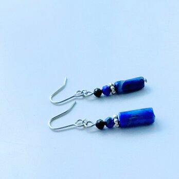 Lapislazuli＊Blackspinel/ダブルラピスピアスの画像
